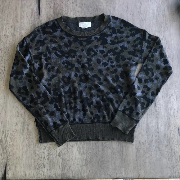 Anthropologie Ethan Camo Green Knit Crewneck Sweater - S - Picture 3 of 8